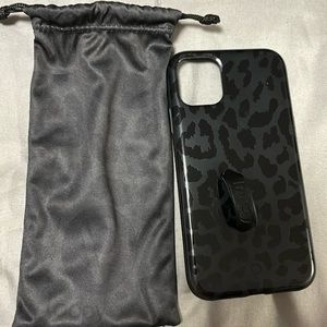 Black cheetah print loopy case for iPhone 11